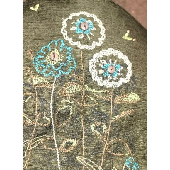 Silkland 100% Silk Floral Embroidered Capris - Size 18W - Picture 9 of 11